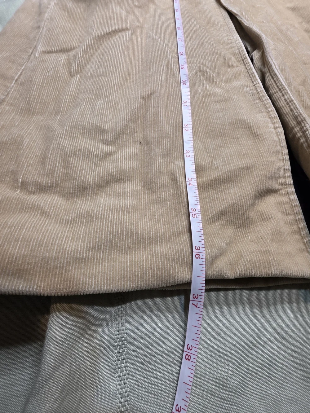 Tommy Hilfiger Y2K Tan Corduroy Long Trench Coat Plaid Lined Women's 4